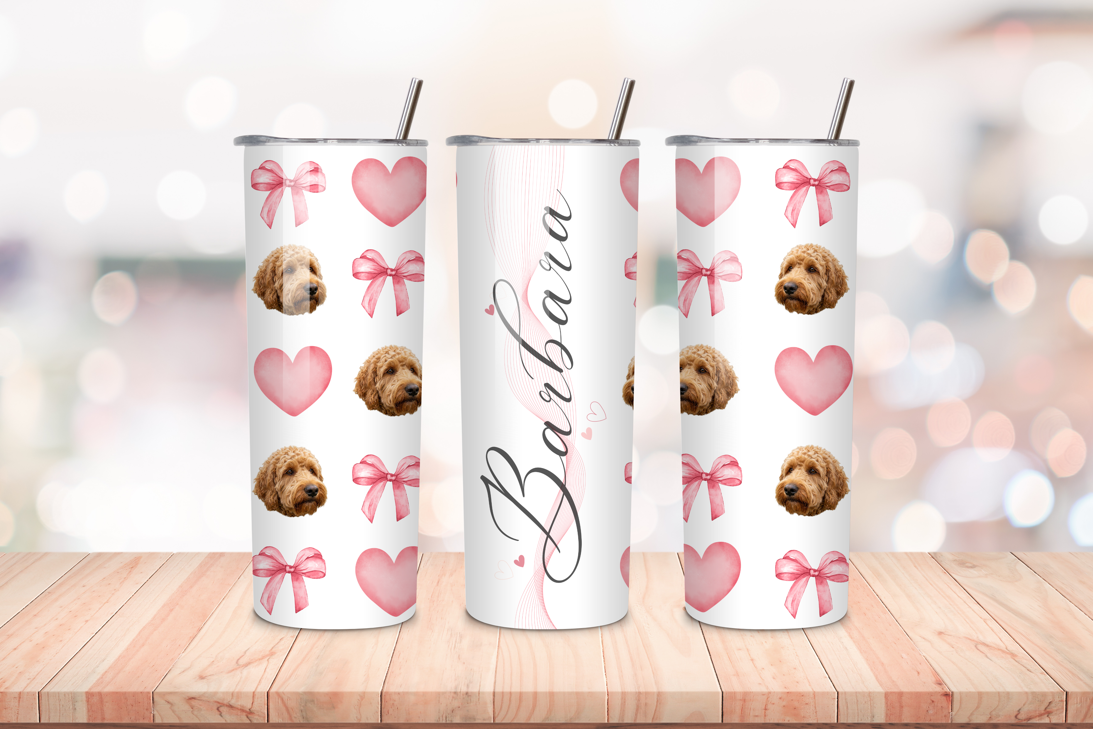 Personalized Bows - 20 oz Tumbler – Custom Photo & Name
