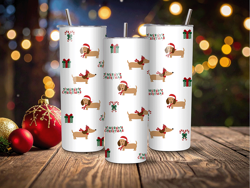 Dachshund White Christmas - 20 oz Tumbler