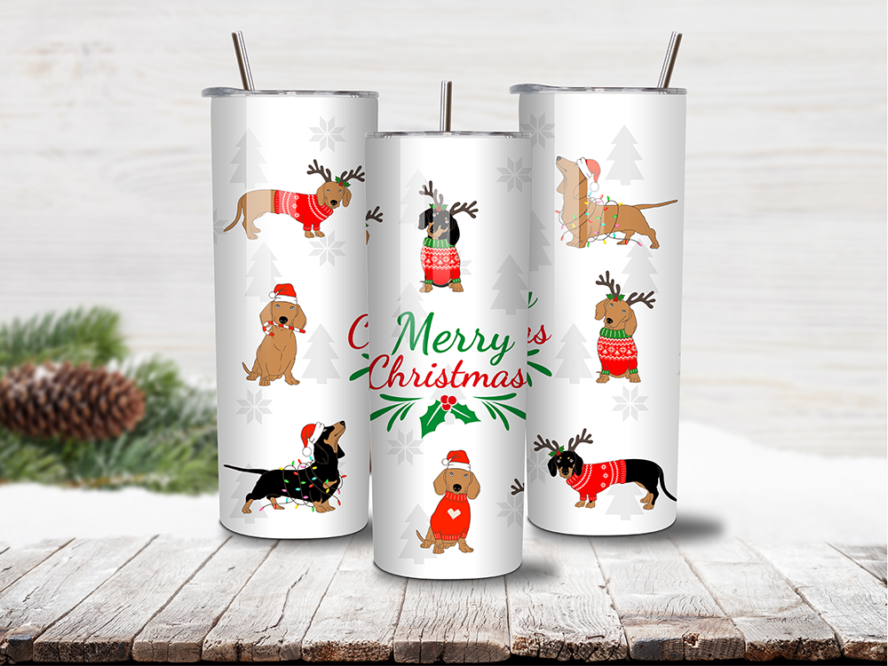 Dachshund Merry Christmas - 20 oz Tumbler
