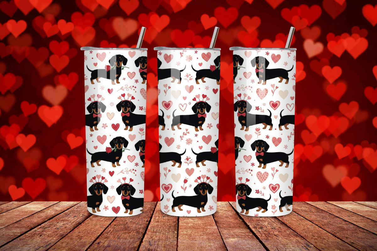 Valentine Dachshund B&B – 20 oz Tumbler