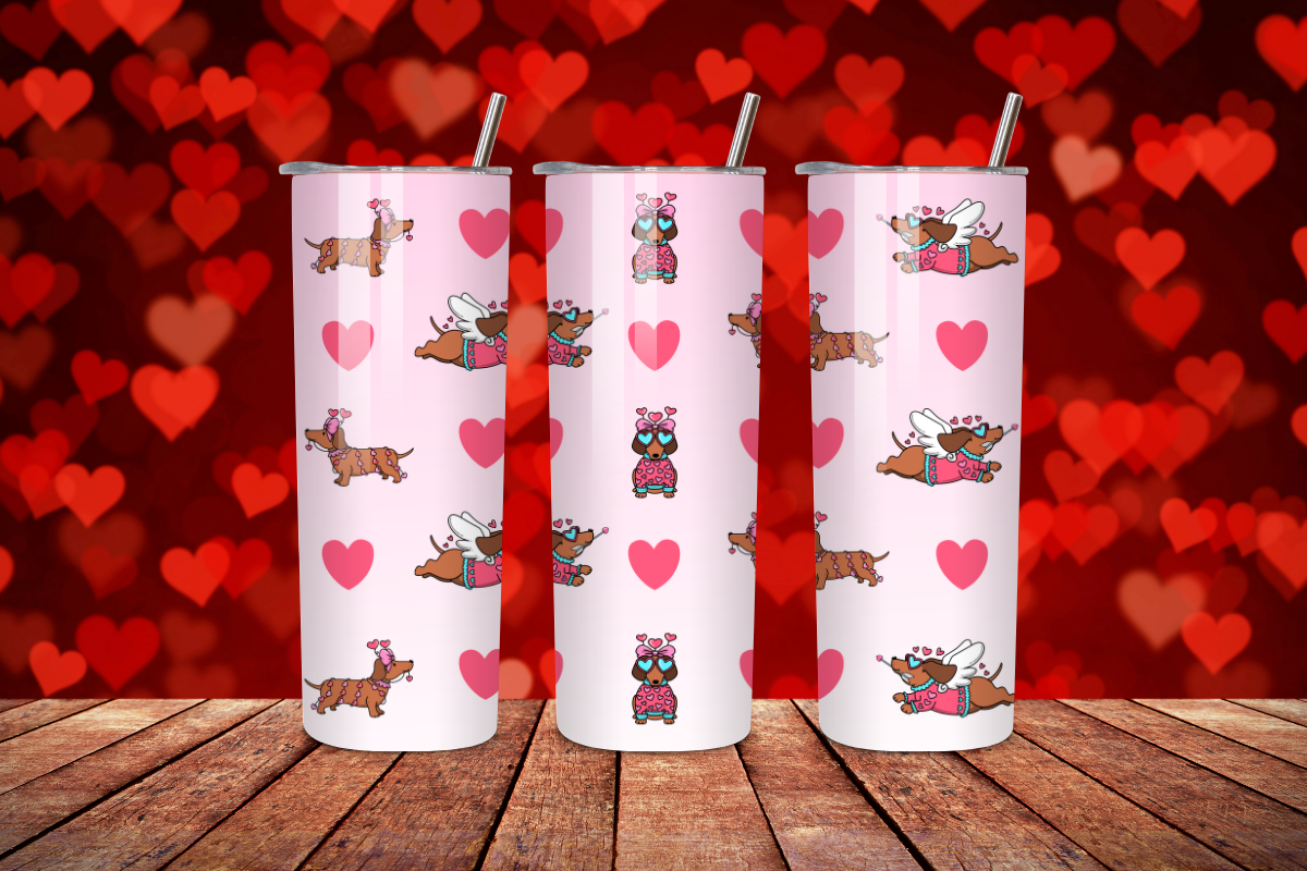 Valentine Dachshund Sunglasses – 20 oz Tumbler