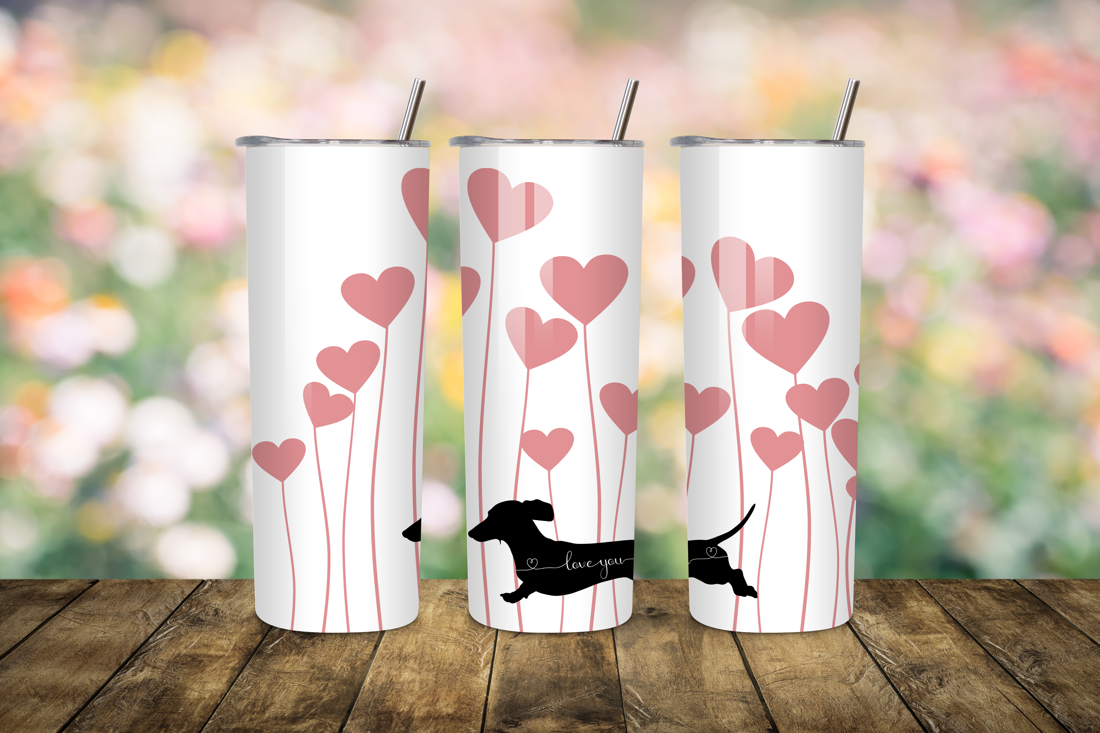 Valentine Dachshund – 20 oz Tumbler